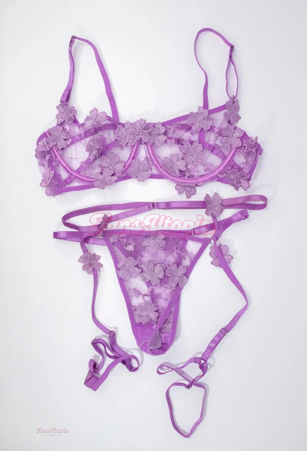 Payton Preslee Purple Lace Floral Lingerie Set Payton Preslee