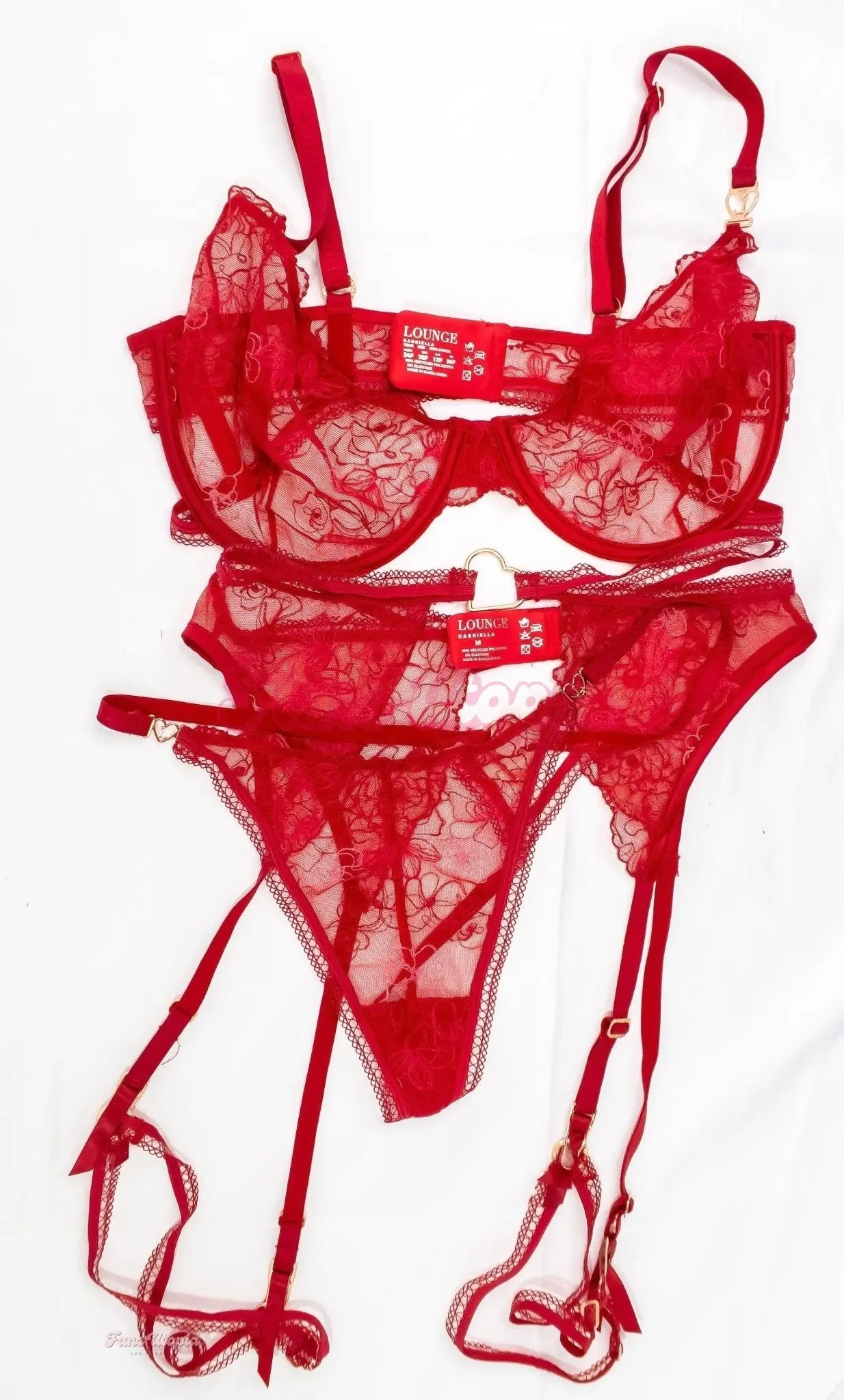 Payton Preslee Red Lace Lounge Lingerie Set Payton Preslee