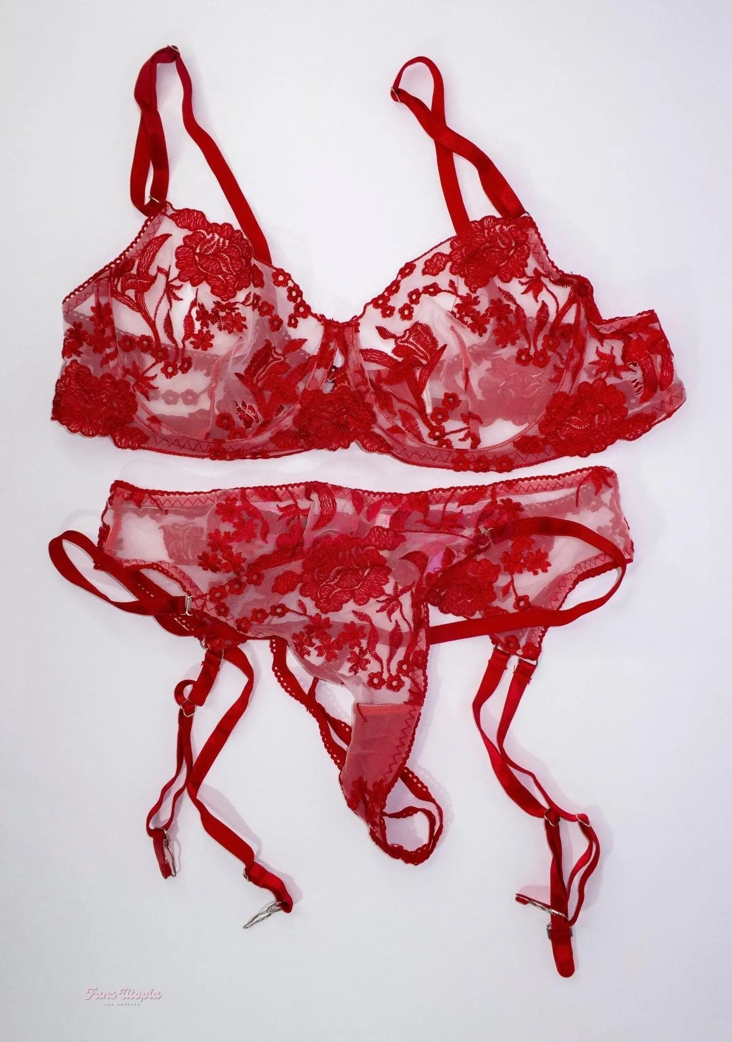 Payton Preslee Red White Lace Lingerie Set Payton Preslee