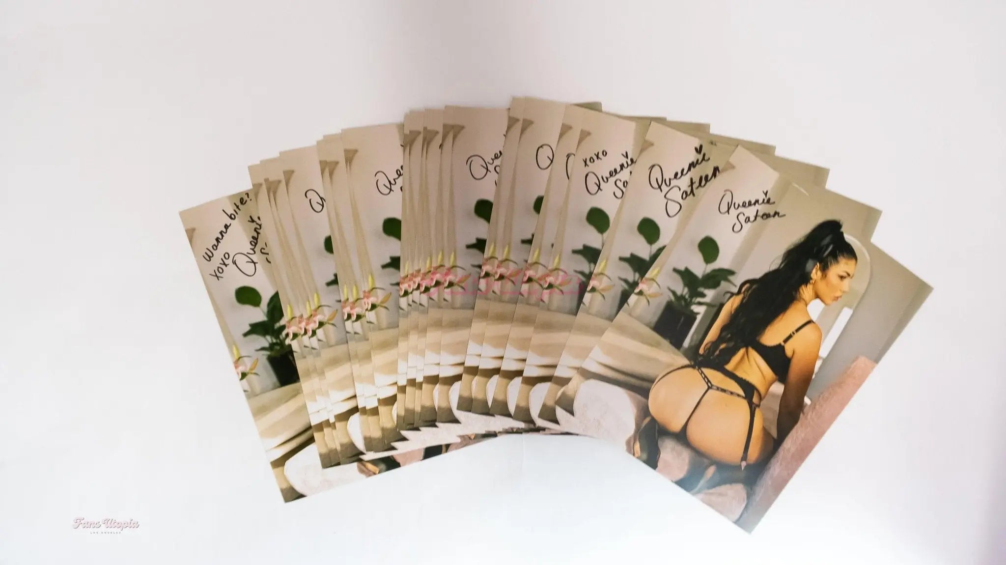 Queenie Sateen Black Lingerie Booty Autographed Print Queenie Sateen