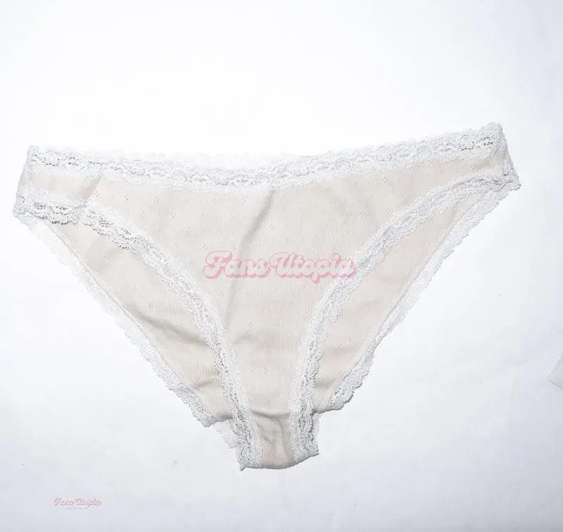 Queenie Sateen Cream & Lace Panties Queenie Sateen