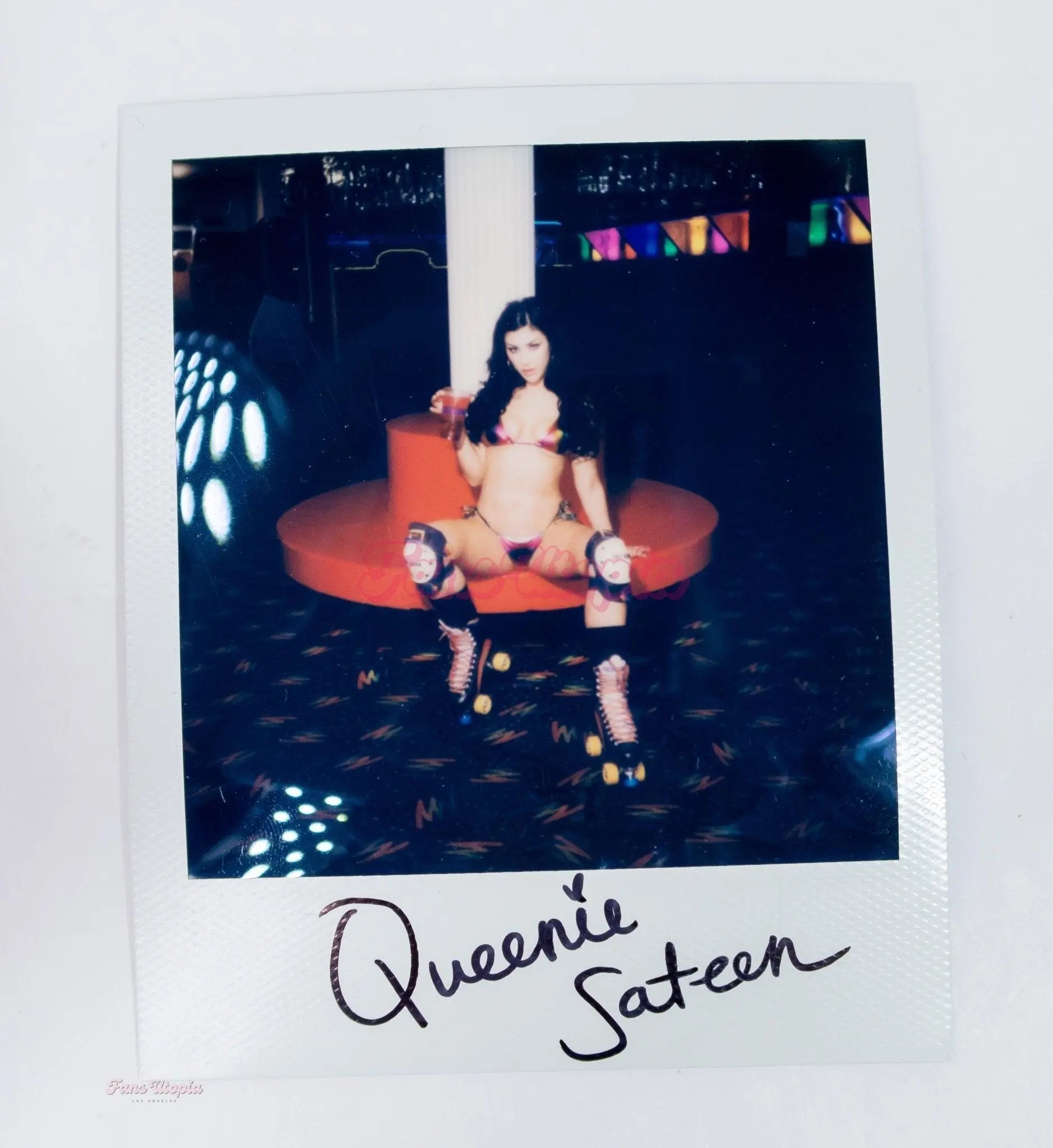 Queenie Sateen Rainbow Bikini + Autographed Polaroid Queenie Sateen