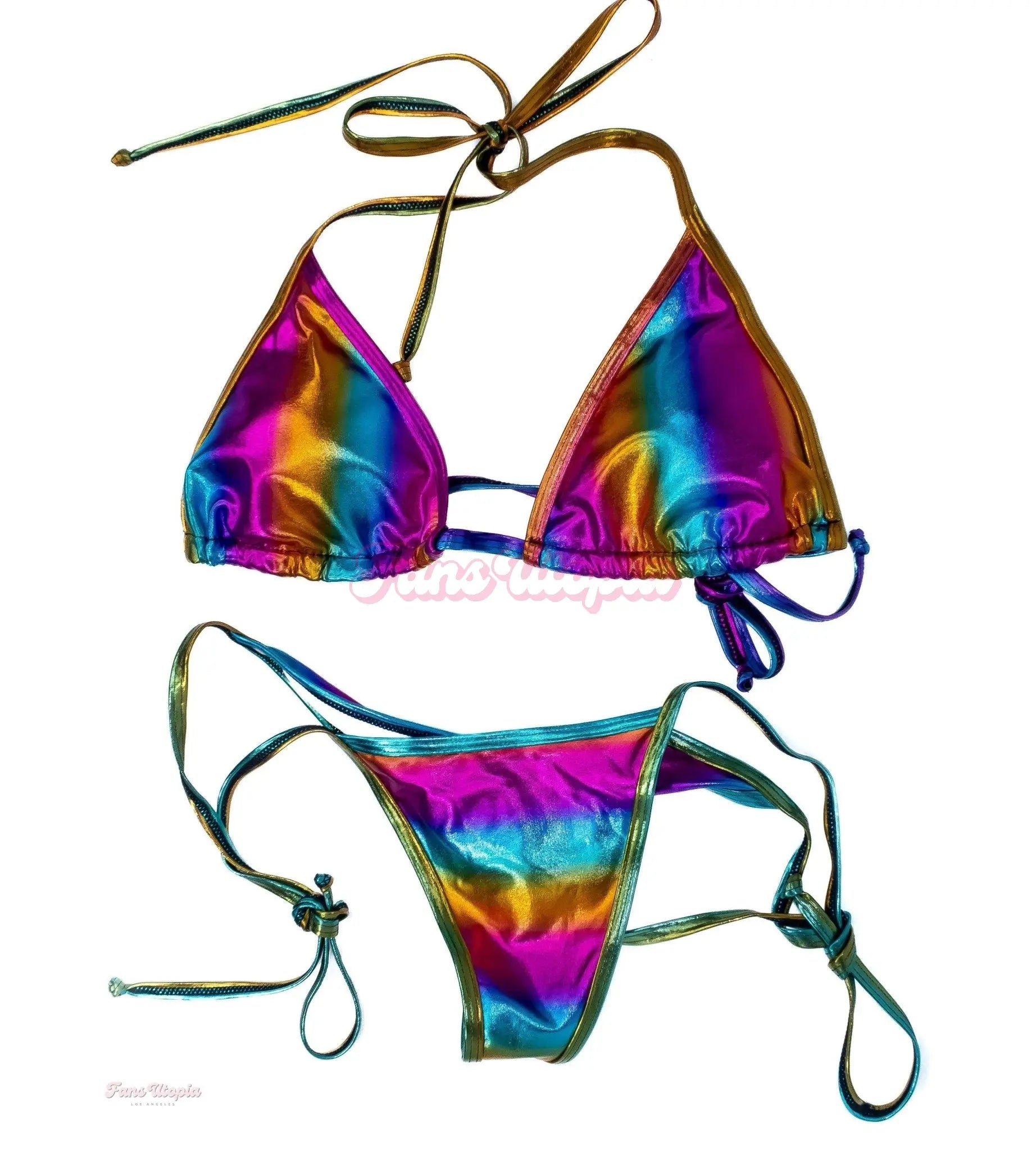 Queenie Sateen Rainbow Bikini + Autographed Polaroid Queenie Sateen