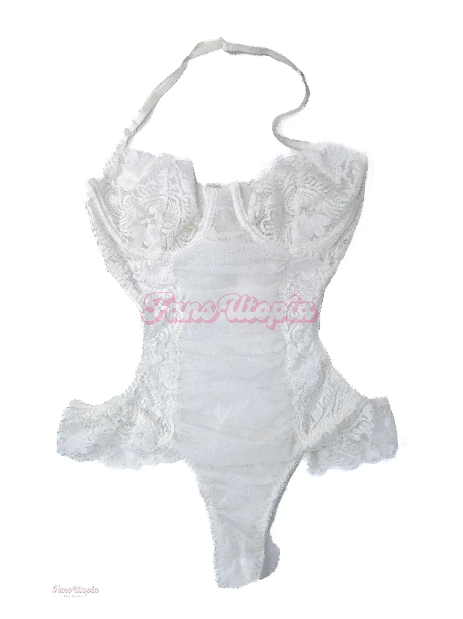 Queenie Sateen White Lace Bodysuit Queenie Sateen