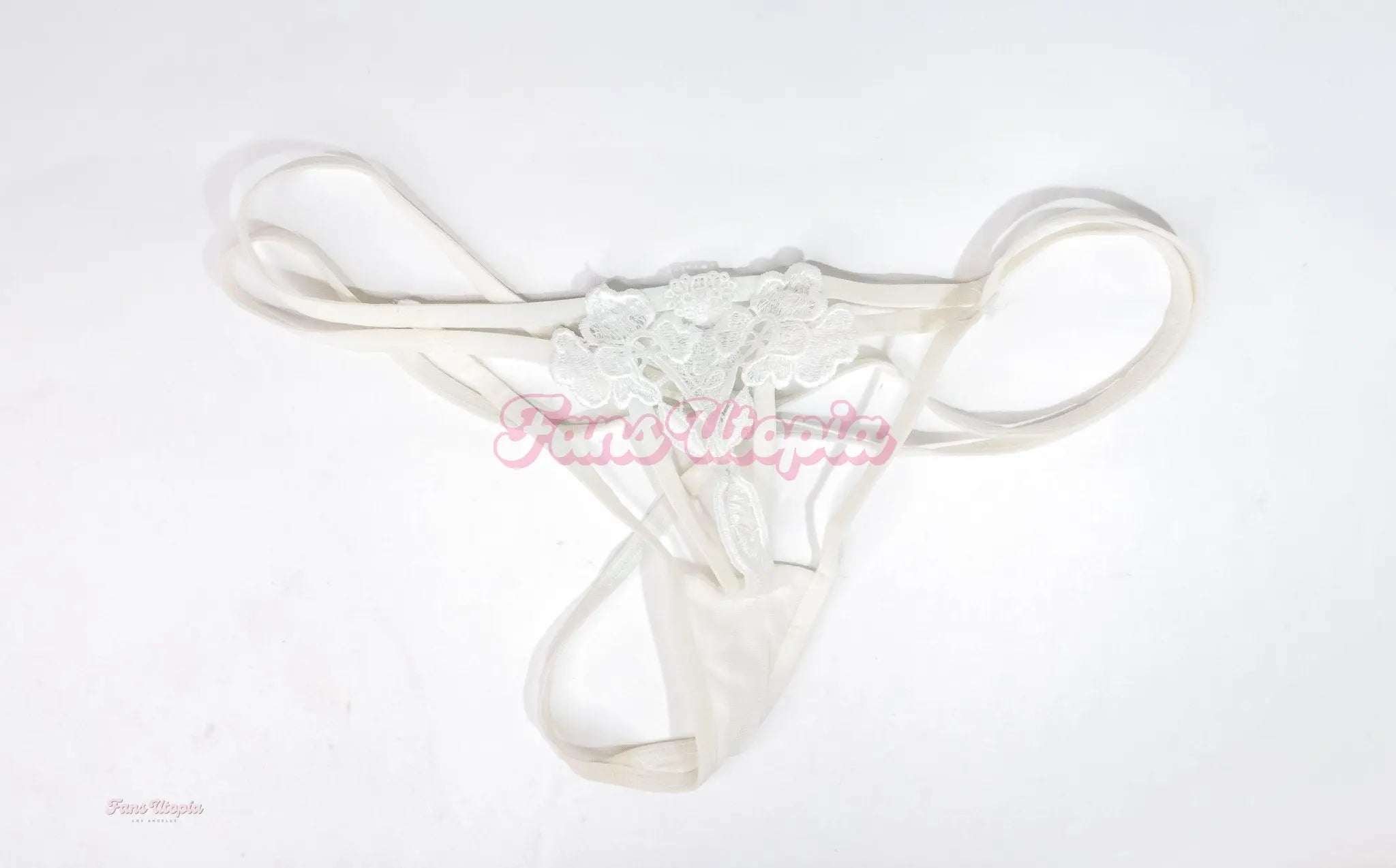 Queenie Sateen White Thong Queenie Sateen
