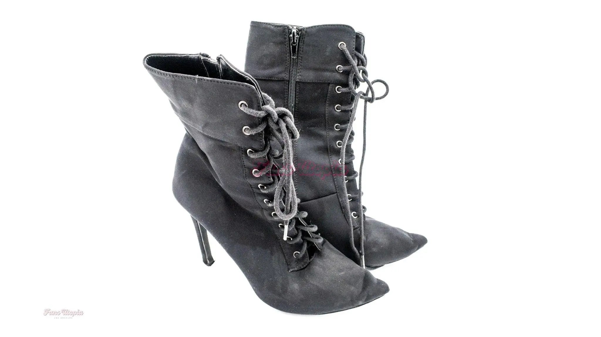 Rachael Cavalli Black Canvas Lace Booties Rachael Cavalli