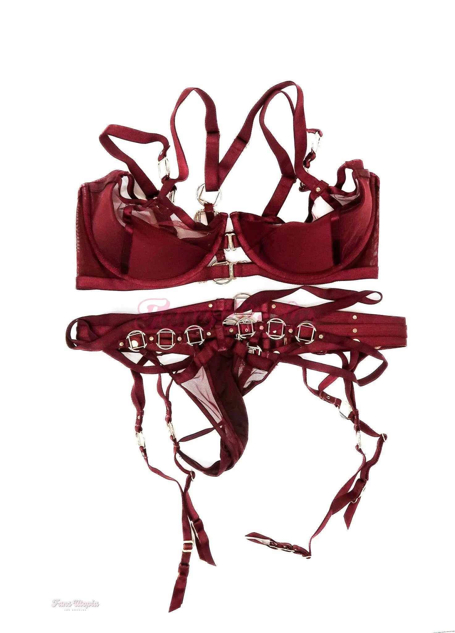 Rachael Cavalli HB Maroon Lingerie Set + Outfit Rachael Cavalli