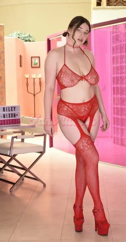 Riley Nixon Red Mesh Set Riley Nixon
