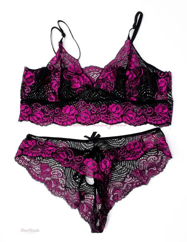 Samantha Mack Black & Pink Lace Set Samantha Mack