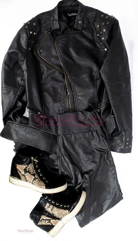 Samantha Mack Moto Leathers Outfit Samantha Mack