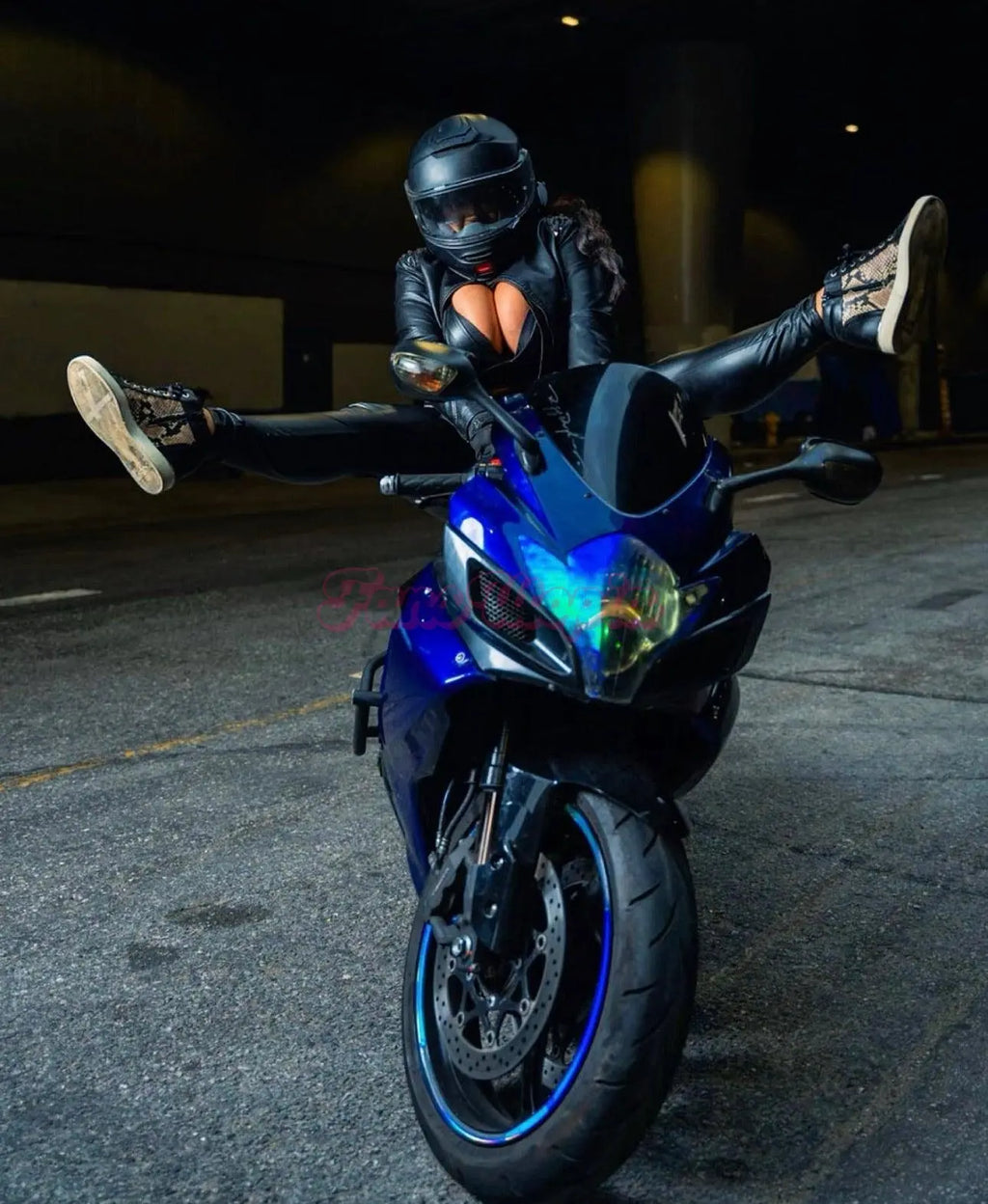 Samantha Mack Moto Leathers Outfit Samantha Mack