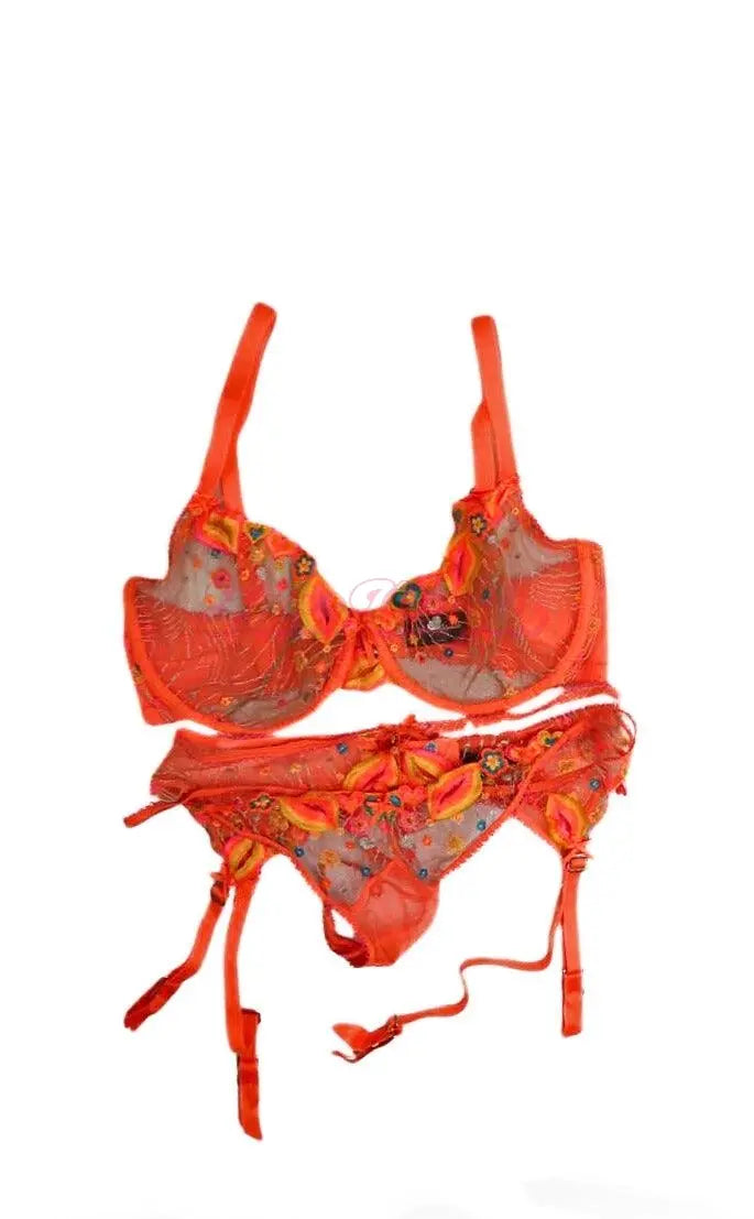 Sarah Arabic Neon Orange HB Lingerie Set Sarah Arabic