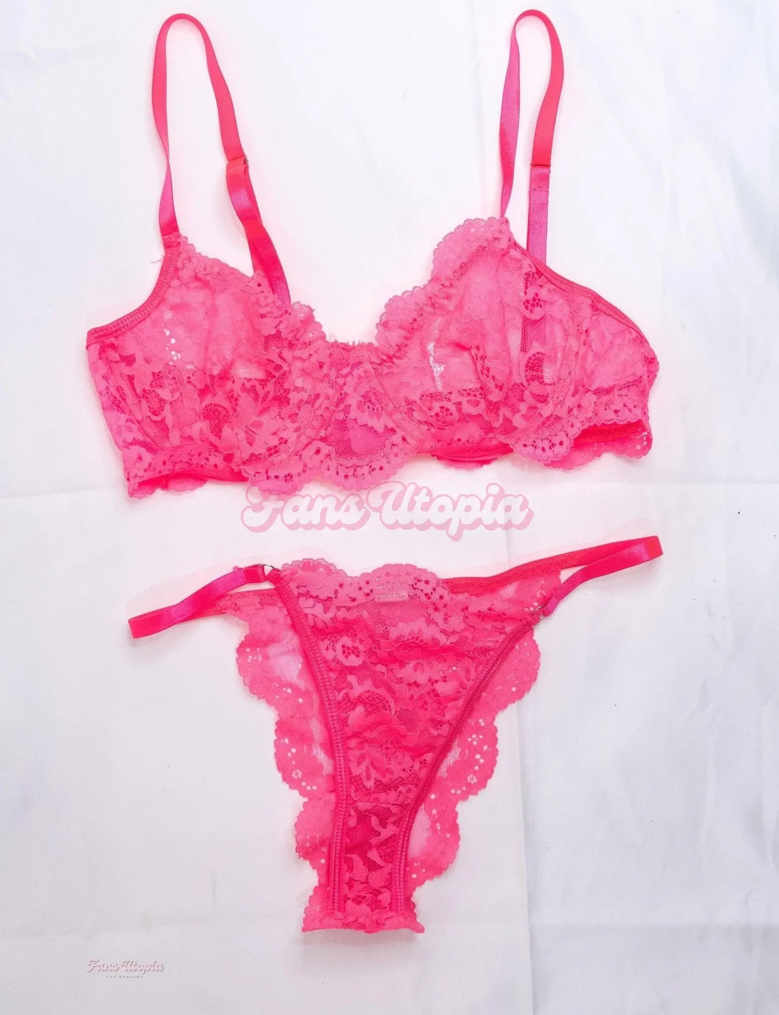 Sarah Illustrates Pink Lace Bra & Panties Set Sarah Illustrates