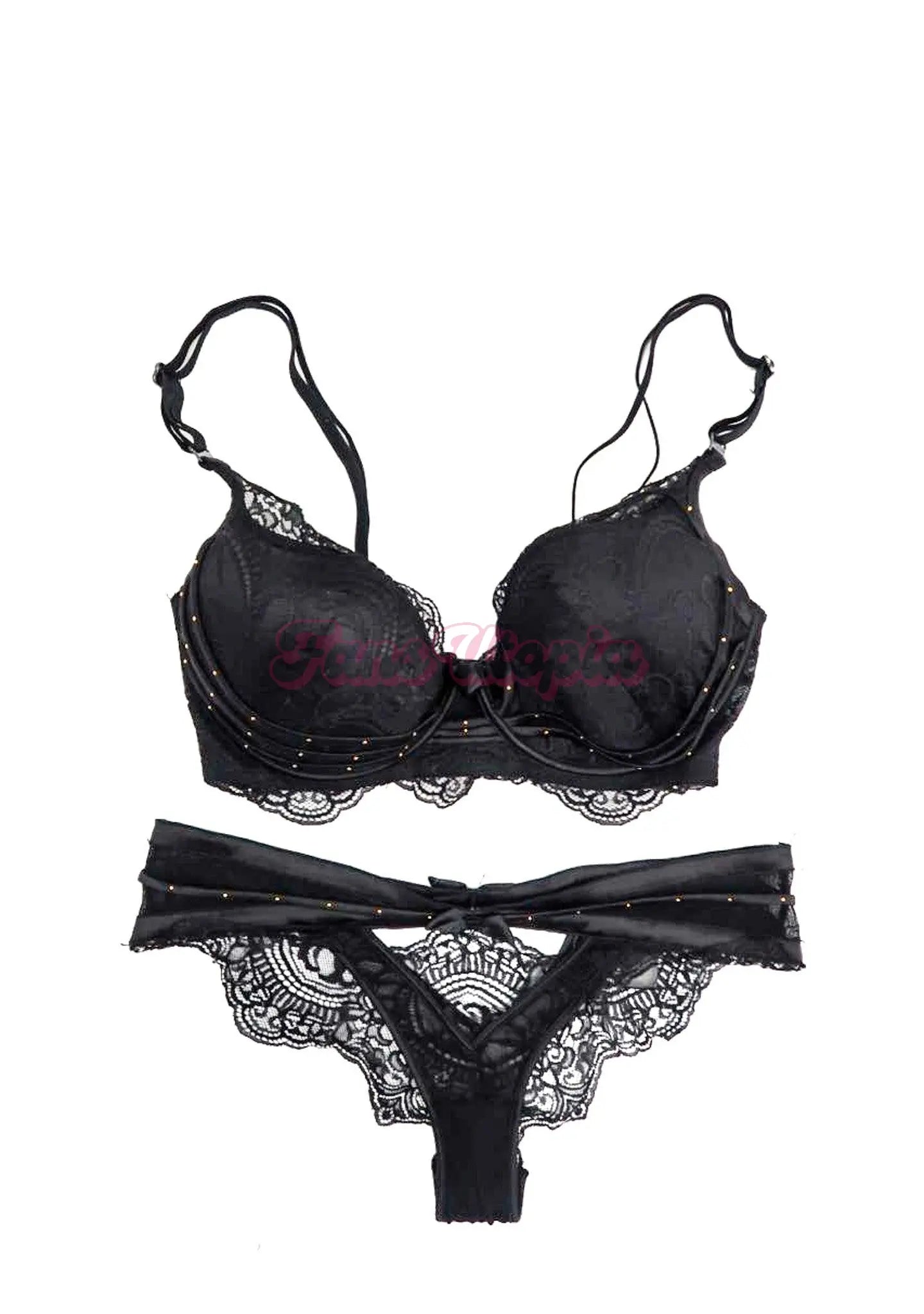 Savannah Bond Black Bow HB Bra & Panties Set Savannah Bond