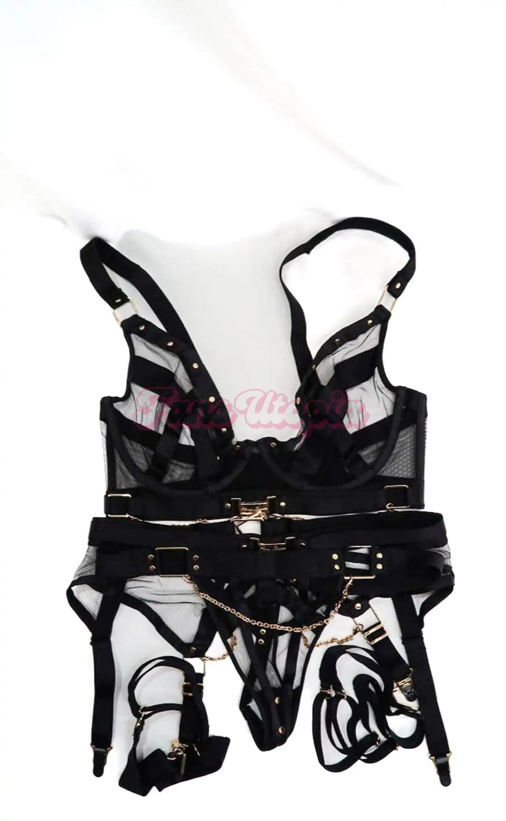 Savannah Bond Black Rivited HB Lingerie Set Savannah Bond