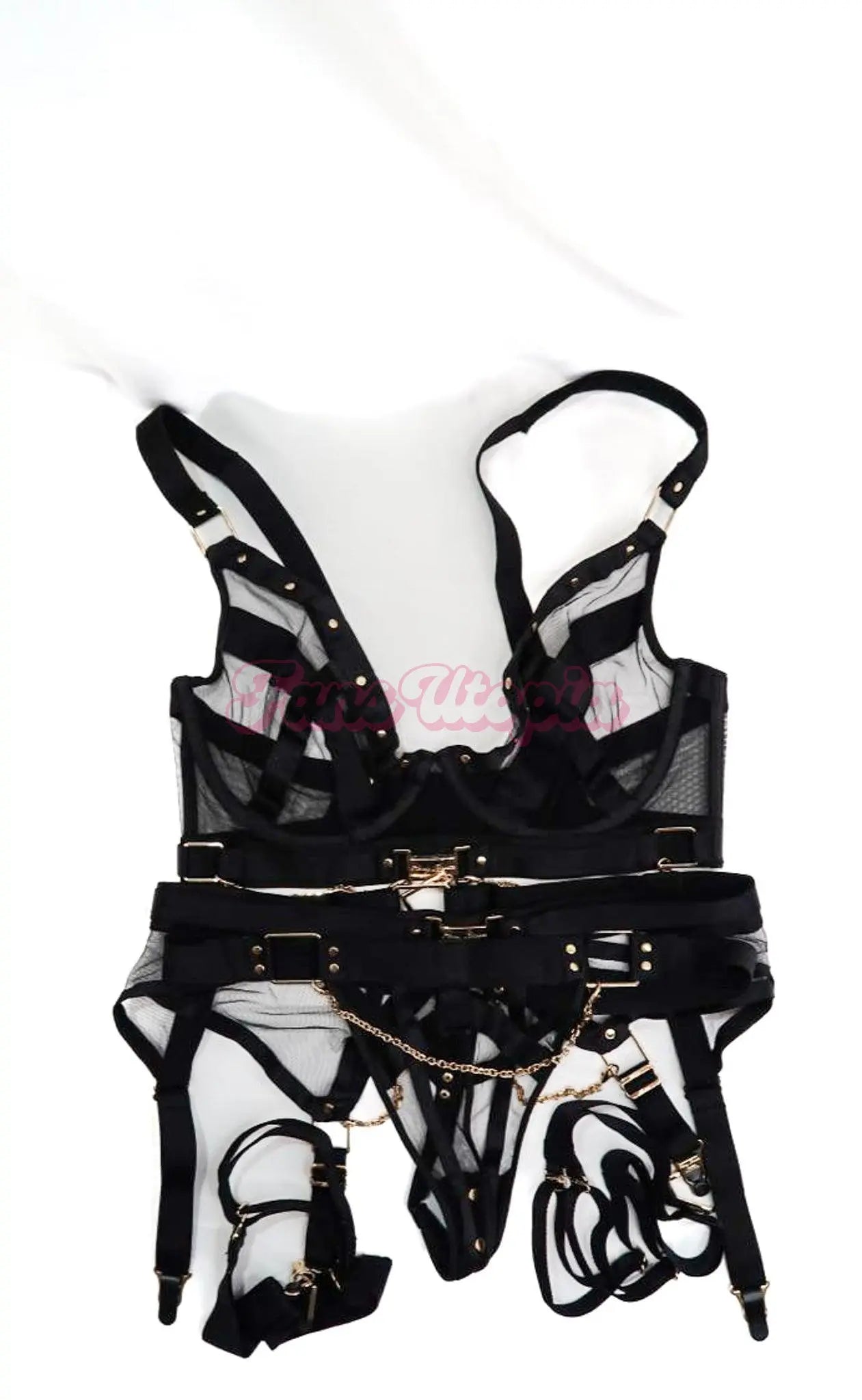 Savannah Bond Black Rivited HB Lingerie Set Savannah Bond