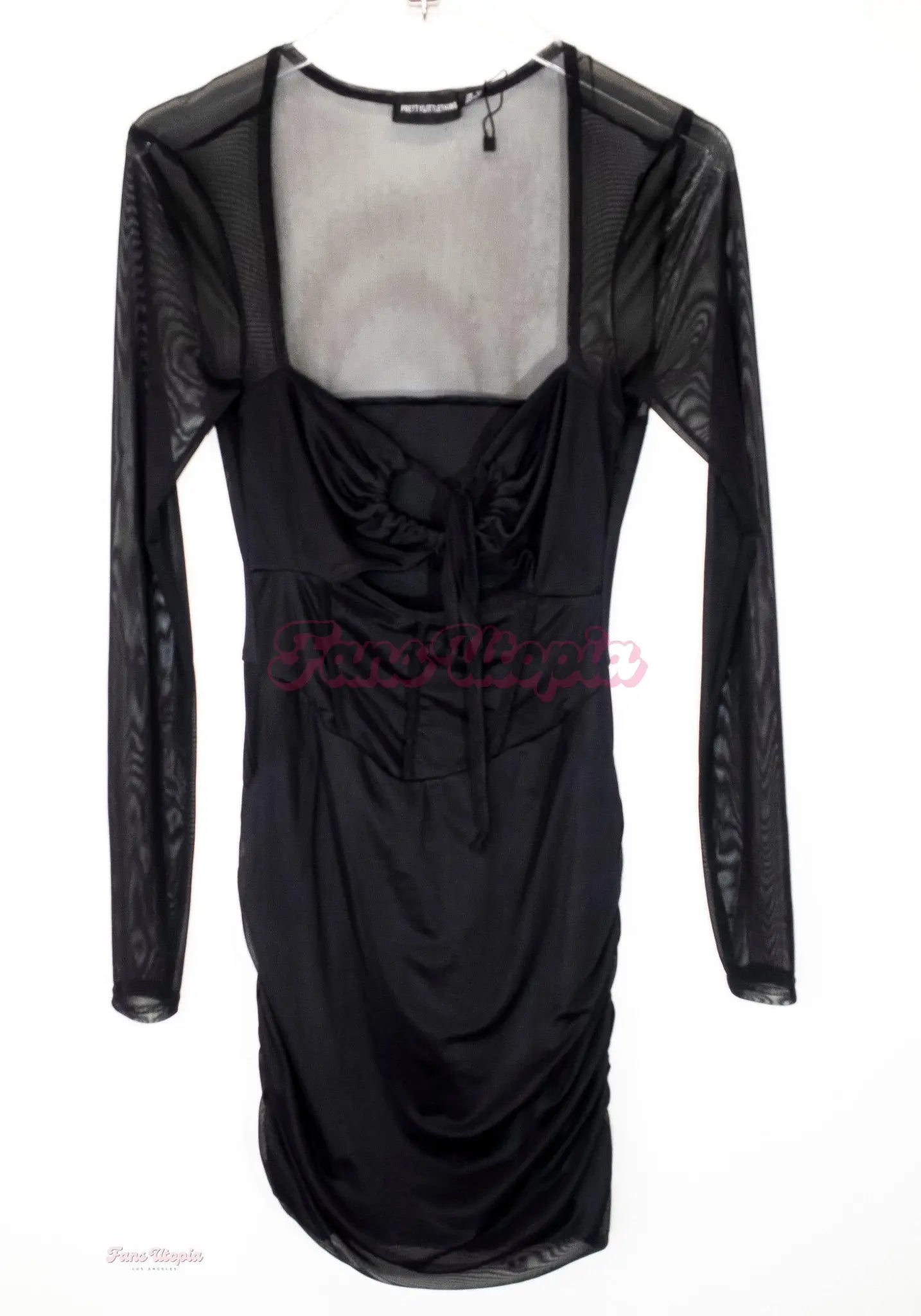 Savannah Bond Black Sheer Long Sleeved Dress OUTLET