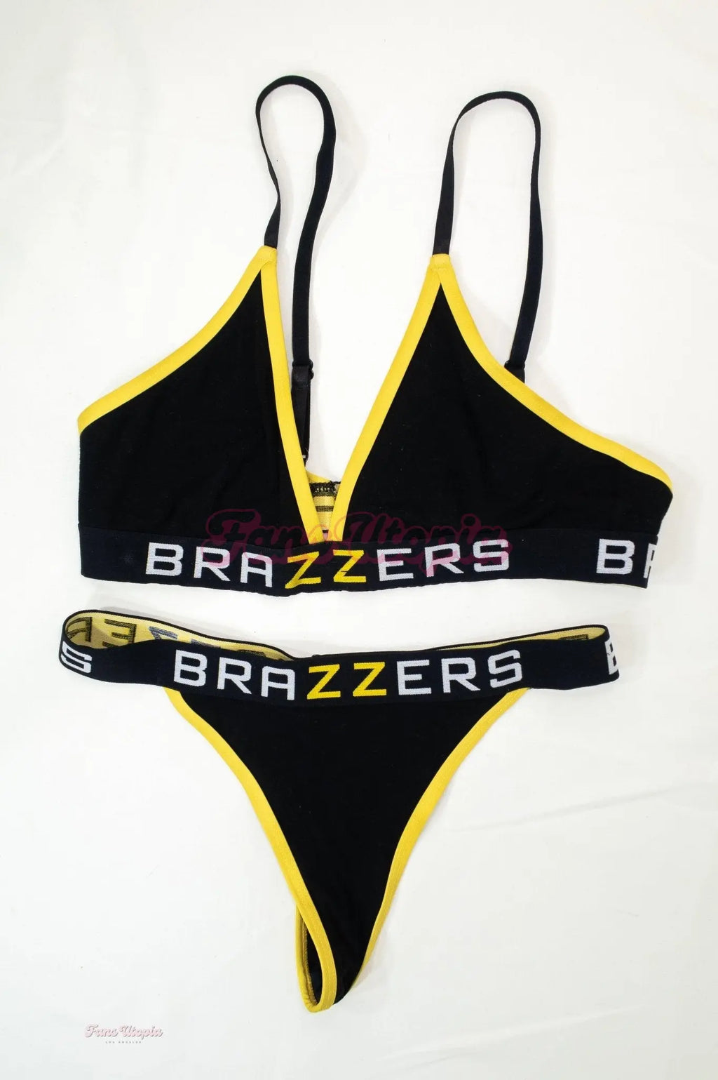 Savannah Bond Black & Yellow Brazzers Bra & Panties Savannah Bond