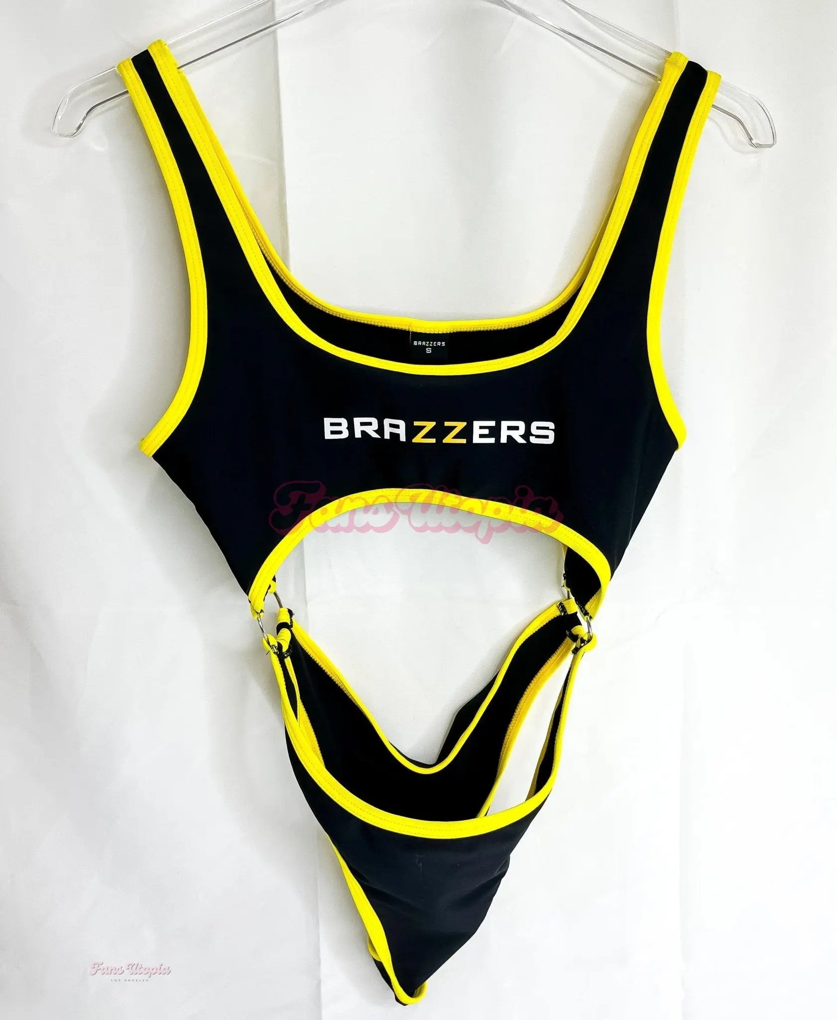 Savannah Bond Brazzers Black Yellow Monokini OUTLET