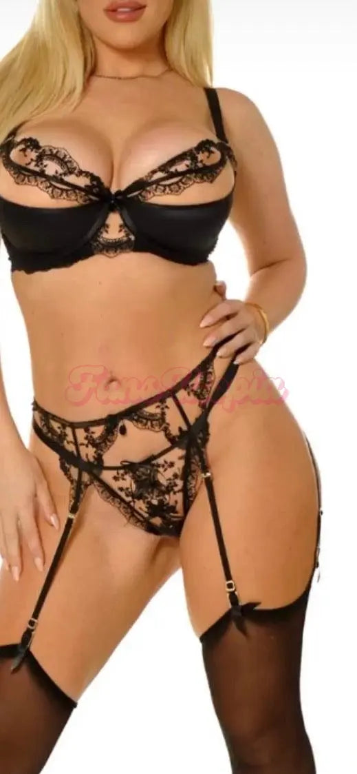 Savannah Bond HB Black Lace Complete Lingerie Set Savannah Bond