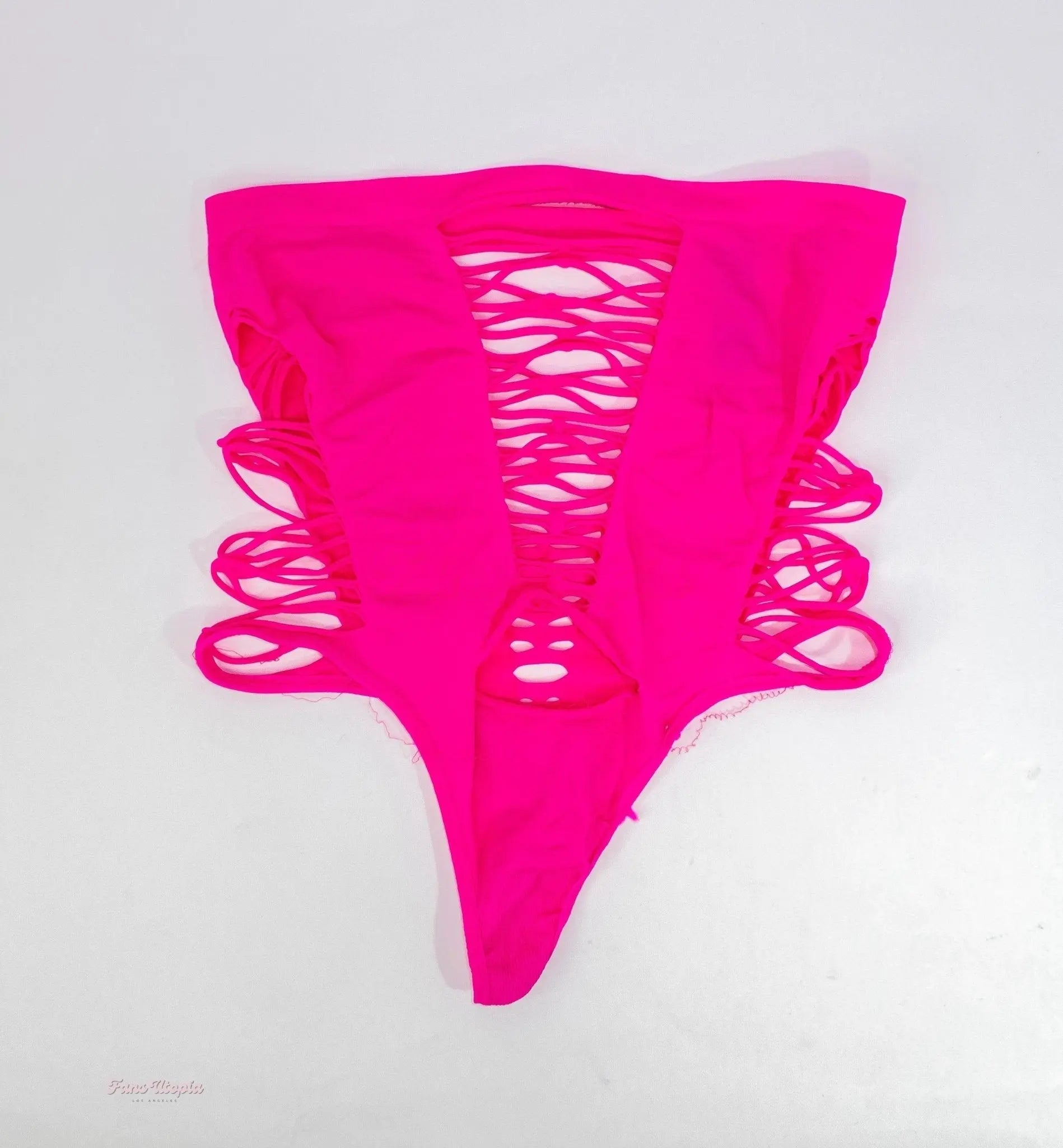 Savannah Bond Neon Pink Thong Strapless Bodysuit Savannah Bond