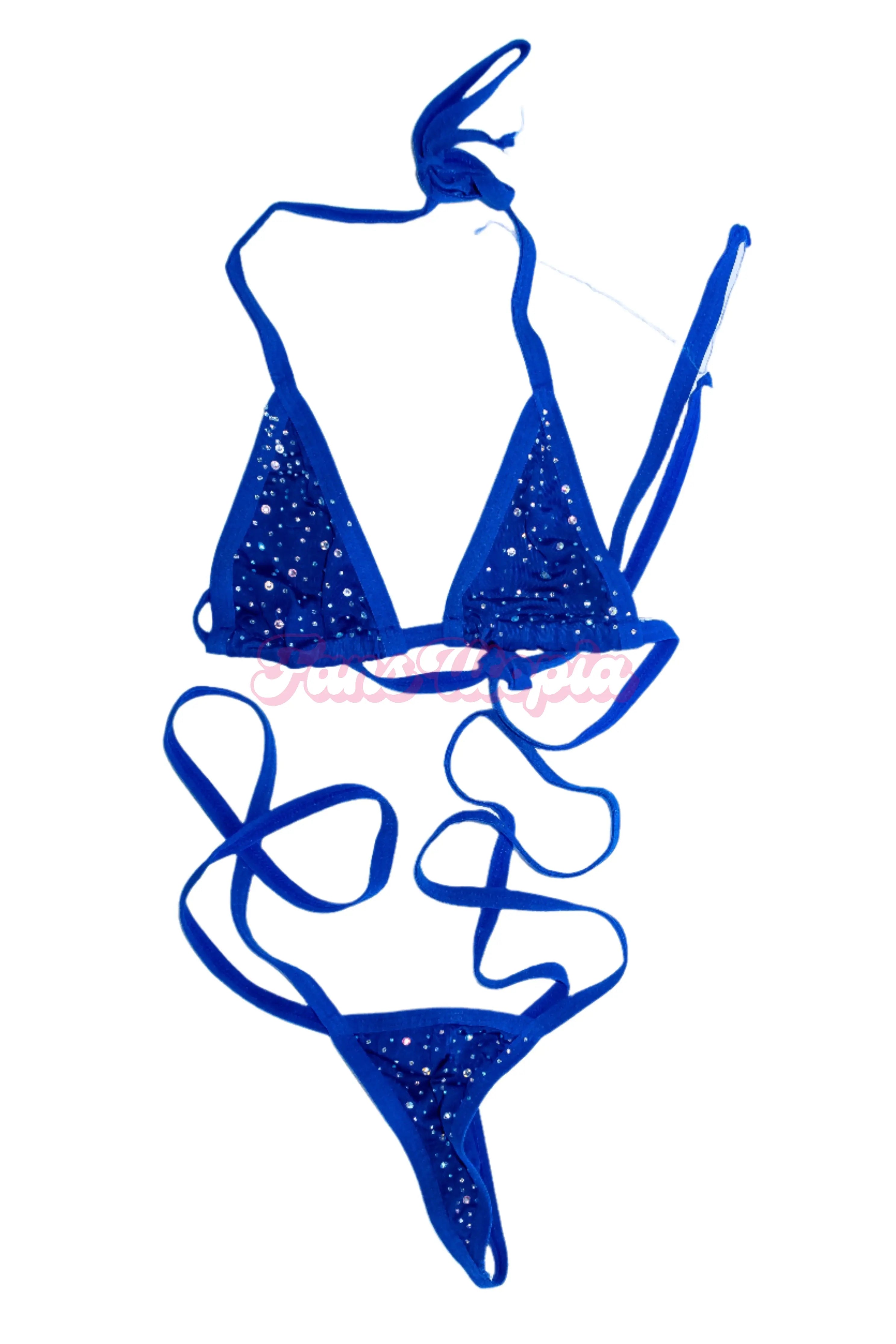Sinatra Monroe Blue Rhinestoned Bikini Sinatra Monroe