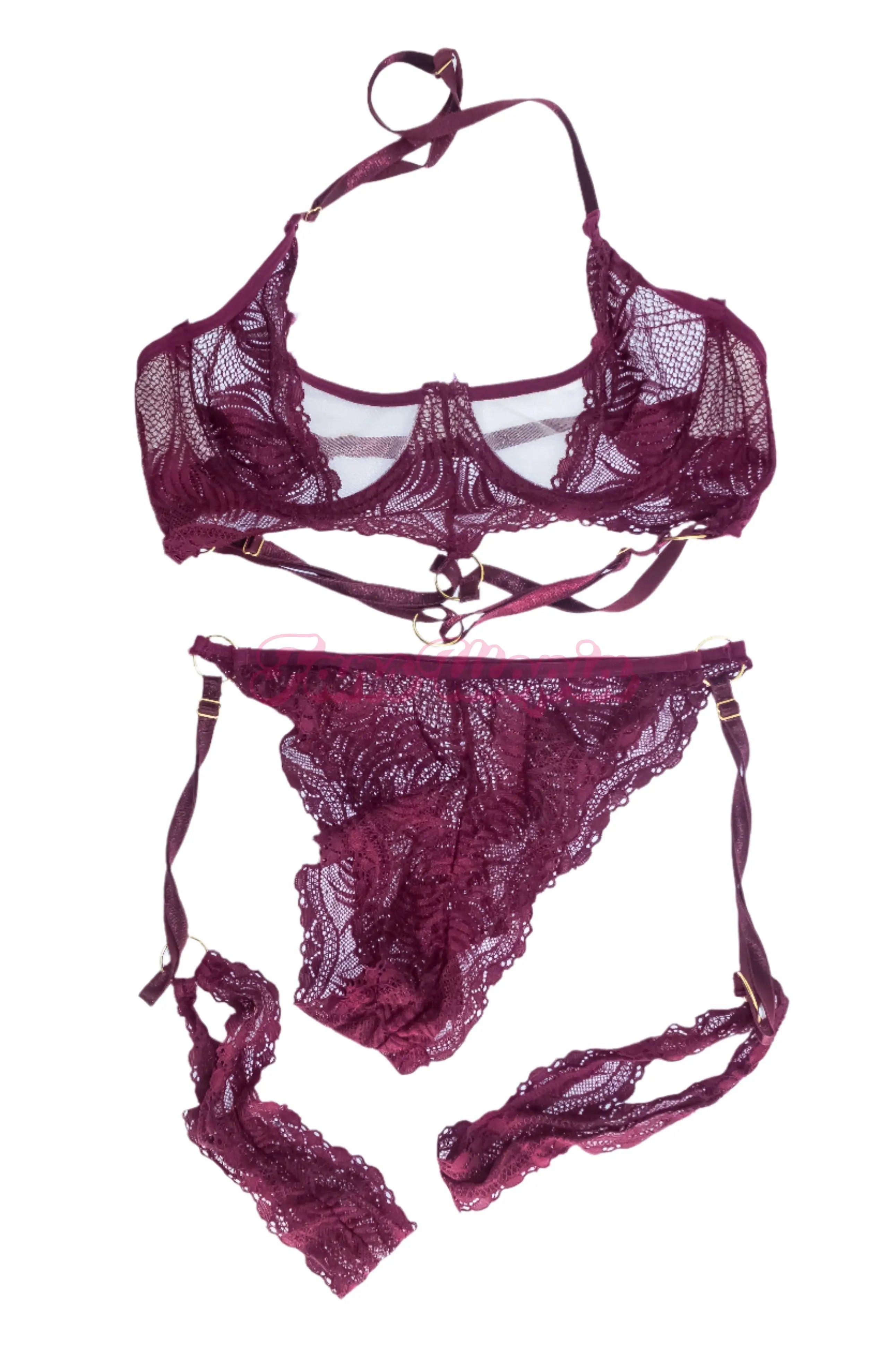 Sinatra Monroe Maroon Bra & Panties Set Sinatra Monroe