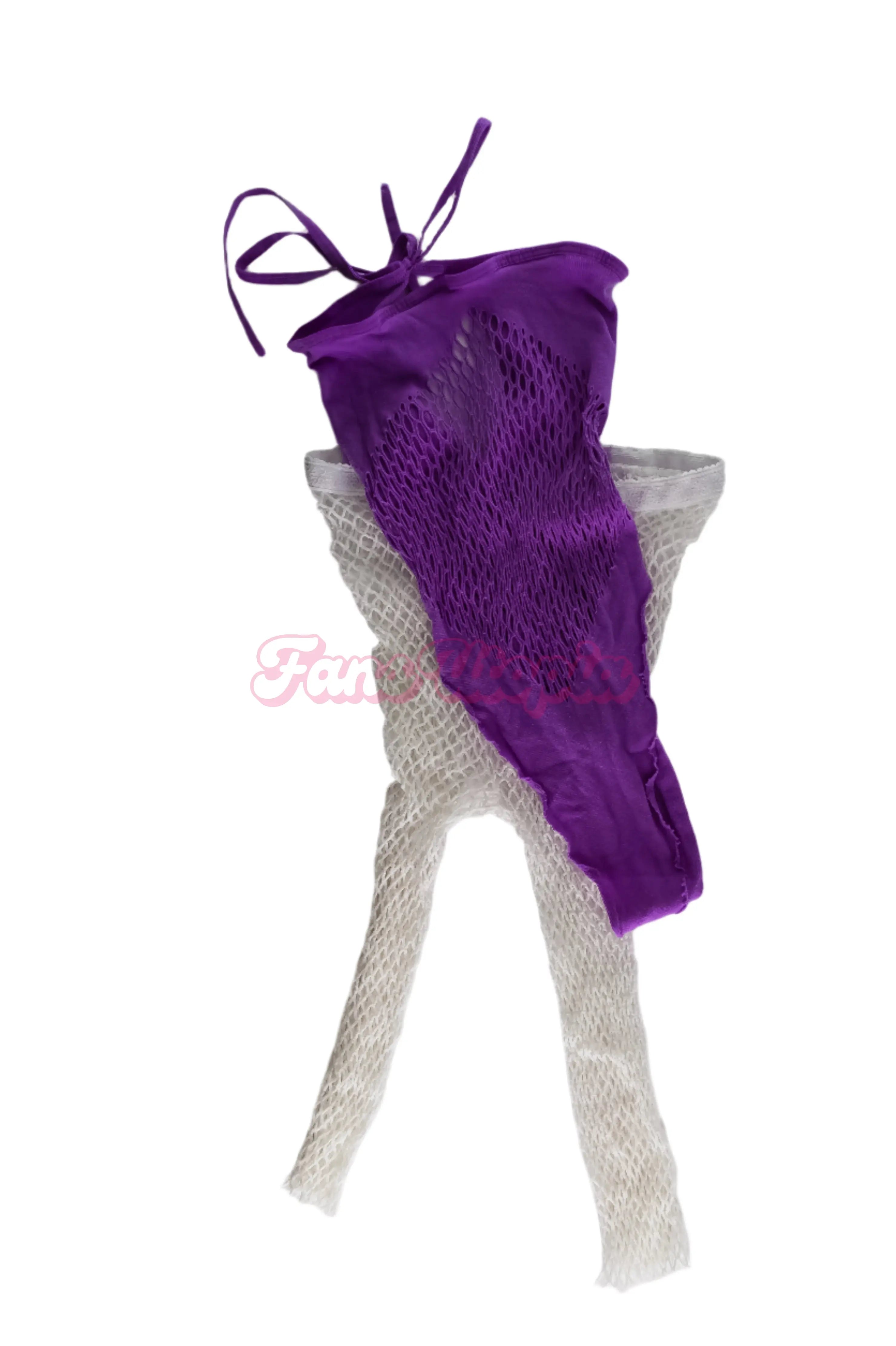 Sinatra Monroe Purple Mesh Bodysuit + Fishnet stockings Sinatra Monroe
