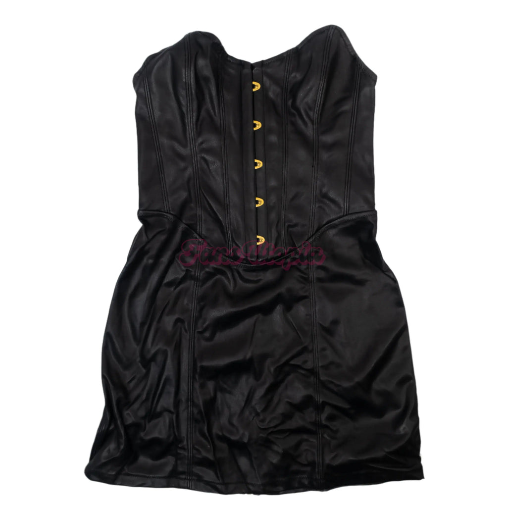 Siri Dahl Black Faux Leather Strapless Dress Siri Dahl