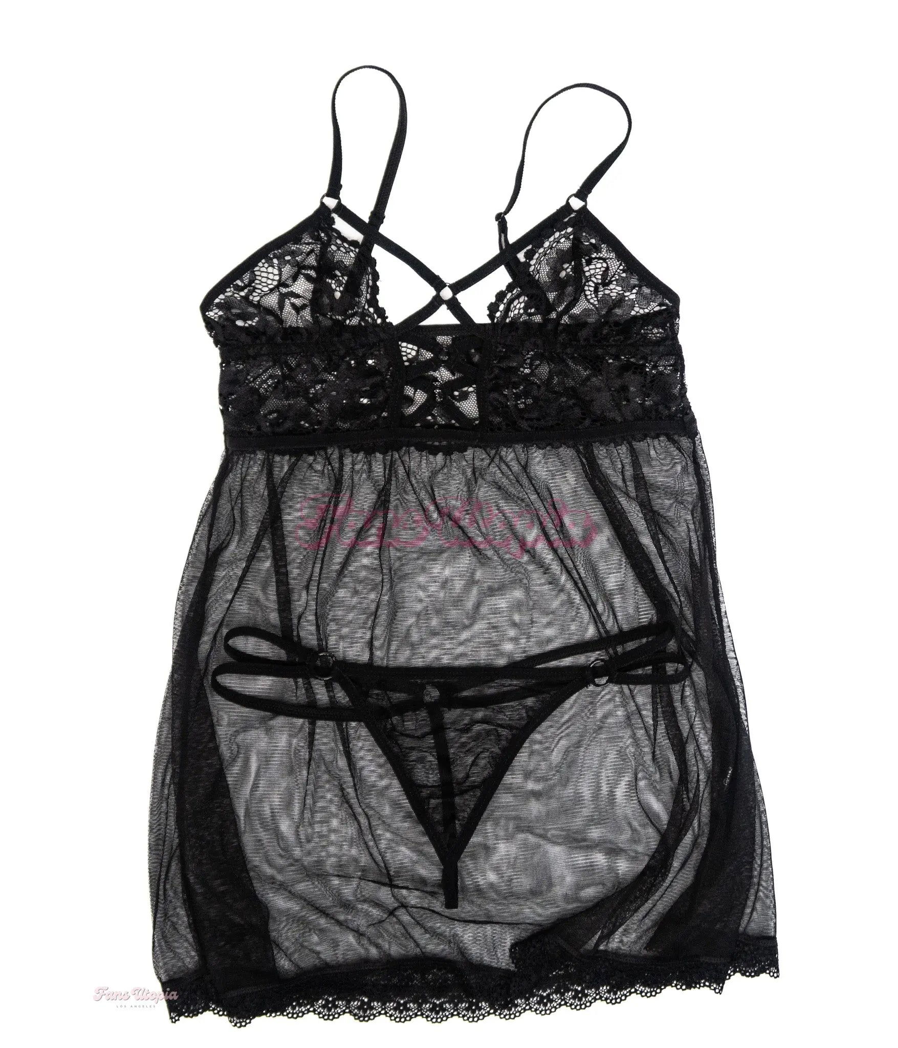 Sofie Marie Black Lace Teddy + Thong Sofie Marie