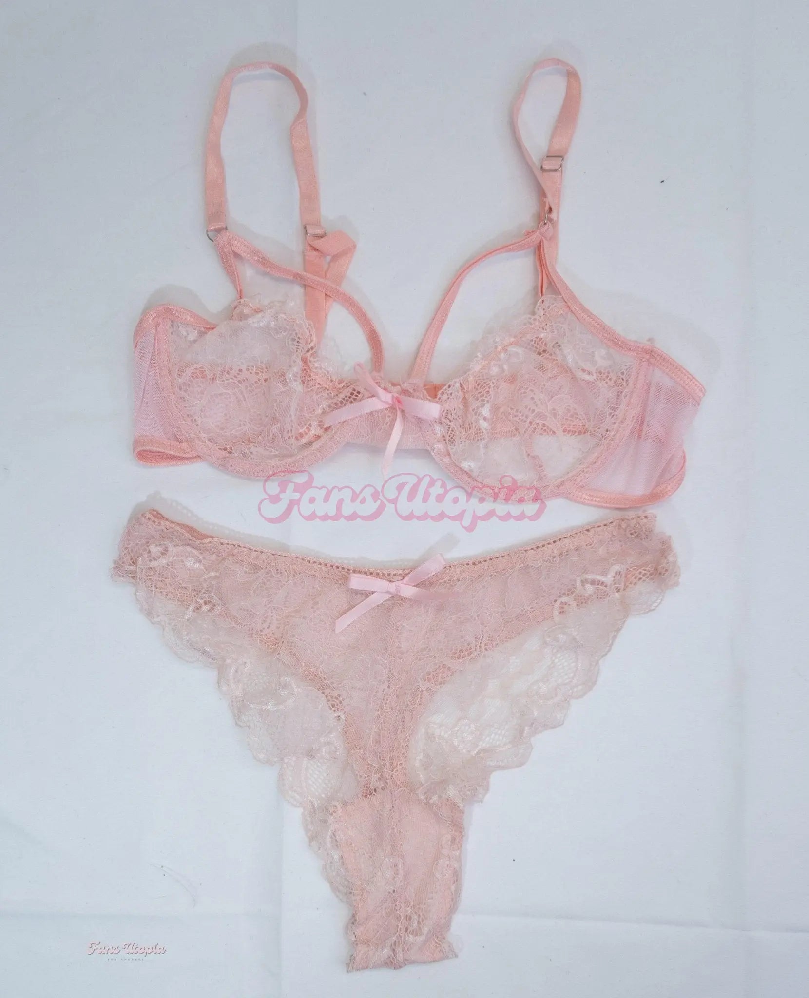 Summer Col Pink Lace Bra & Panties Set + Autographed Polaroid Summer Col