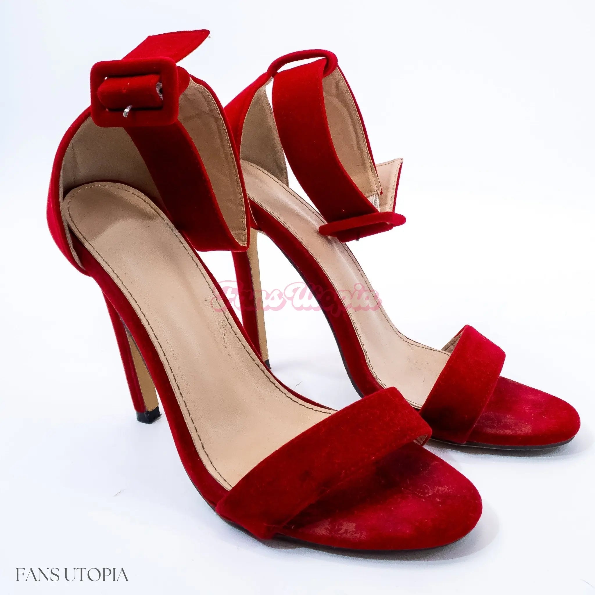 Summer Col Red Velvet Heels + Signed Polaroid Summer Col