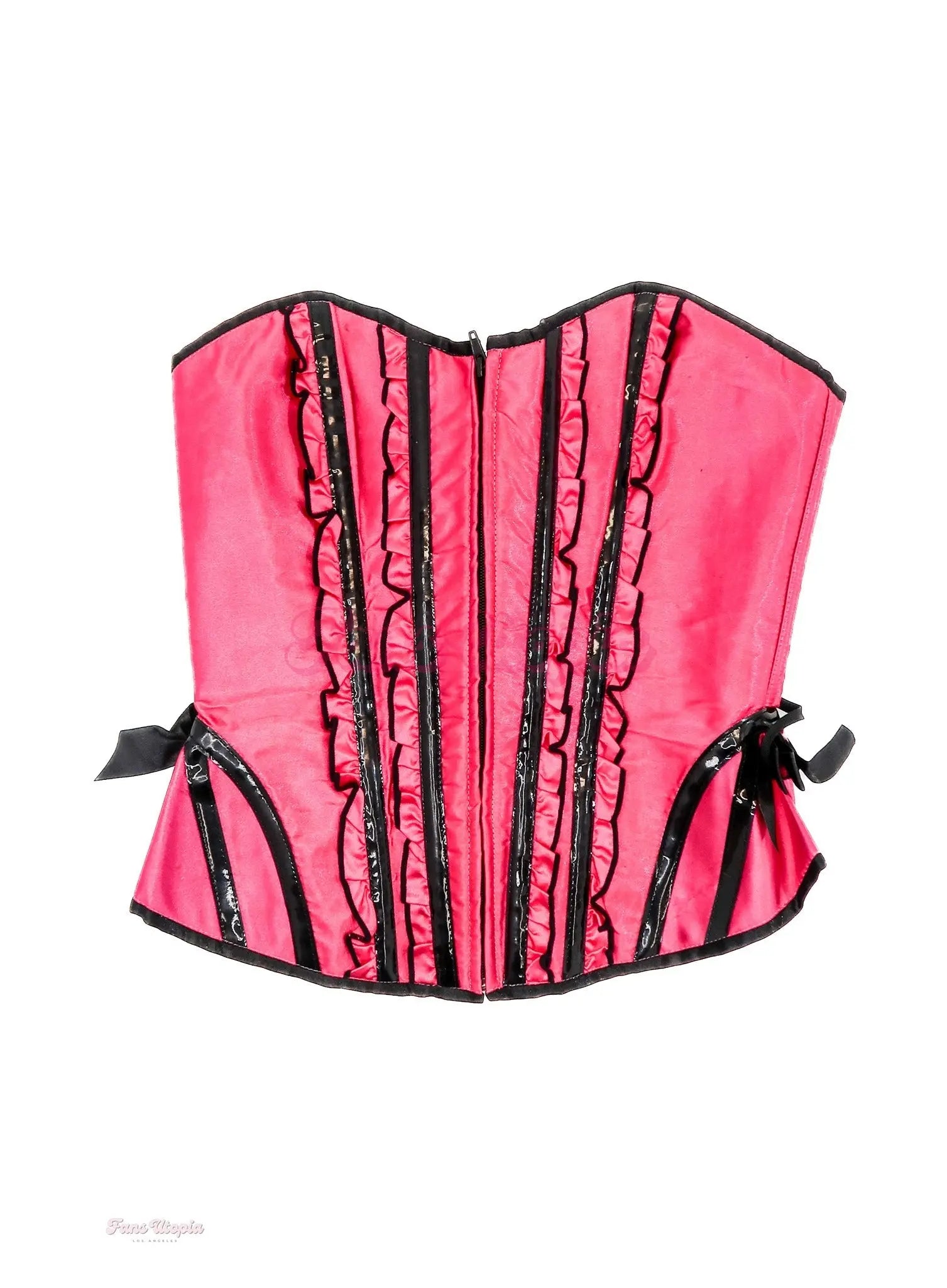 Tera Patrick Pink Black Corset + Garter Tera Patrick