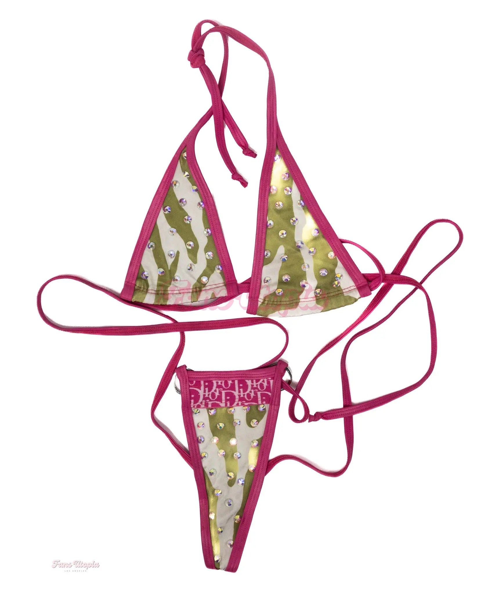 Tiffani Madison Pink Green Bikini Tiffani Madison