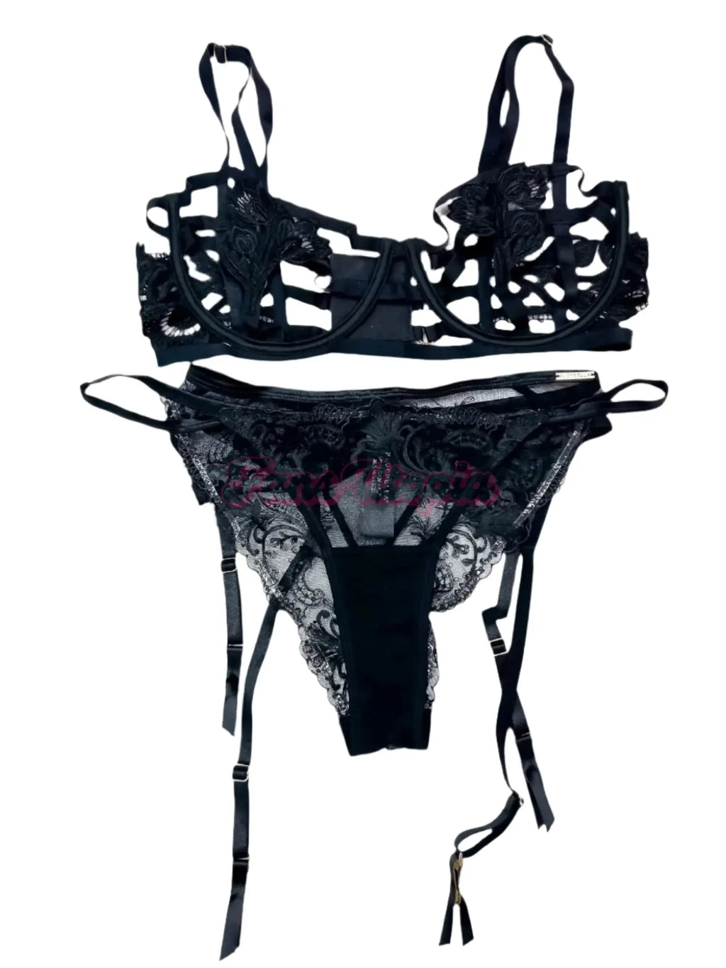 Tori Easton Black Strap & Lace Lingerie Set Tori Easton