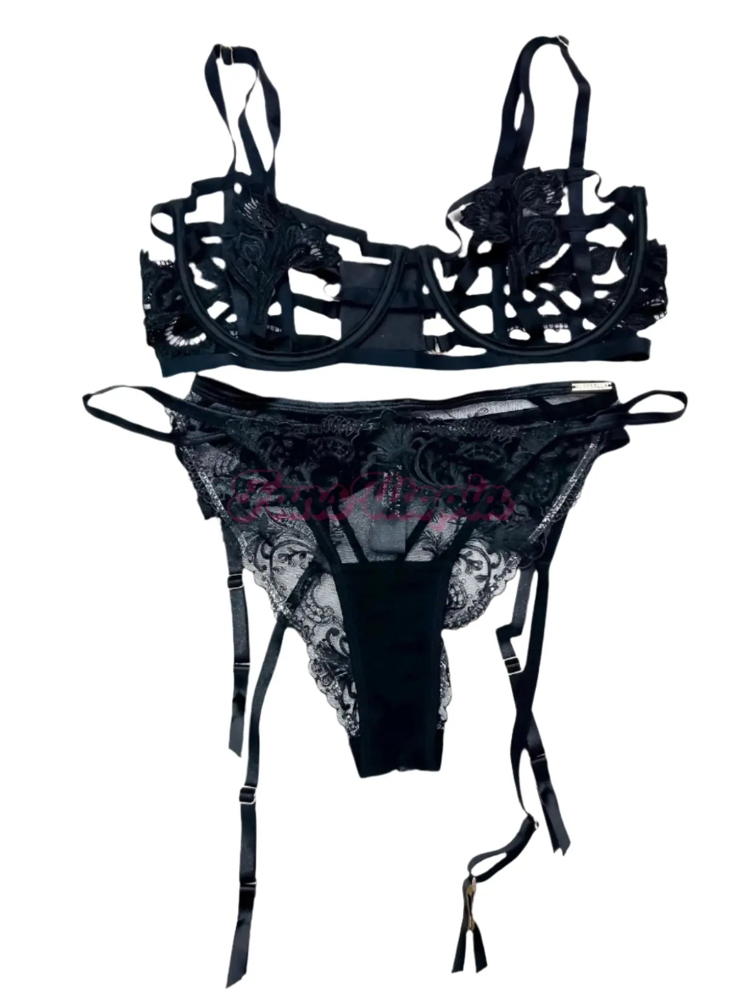 Tori Easton Black Strap & Lace Lingerie Set Tori Easton
