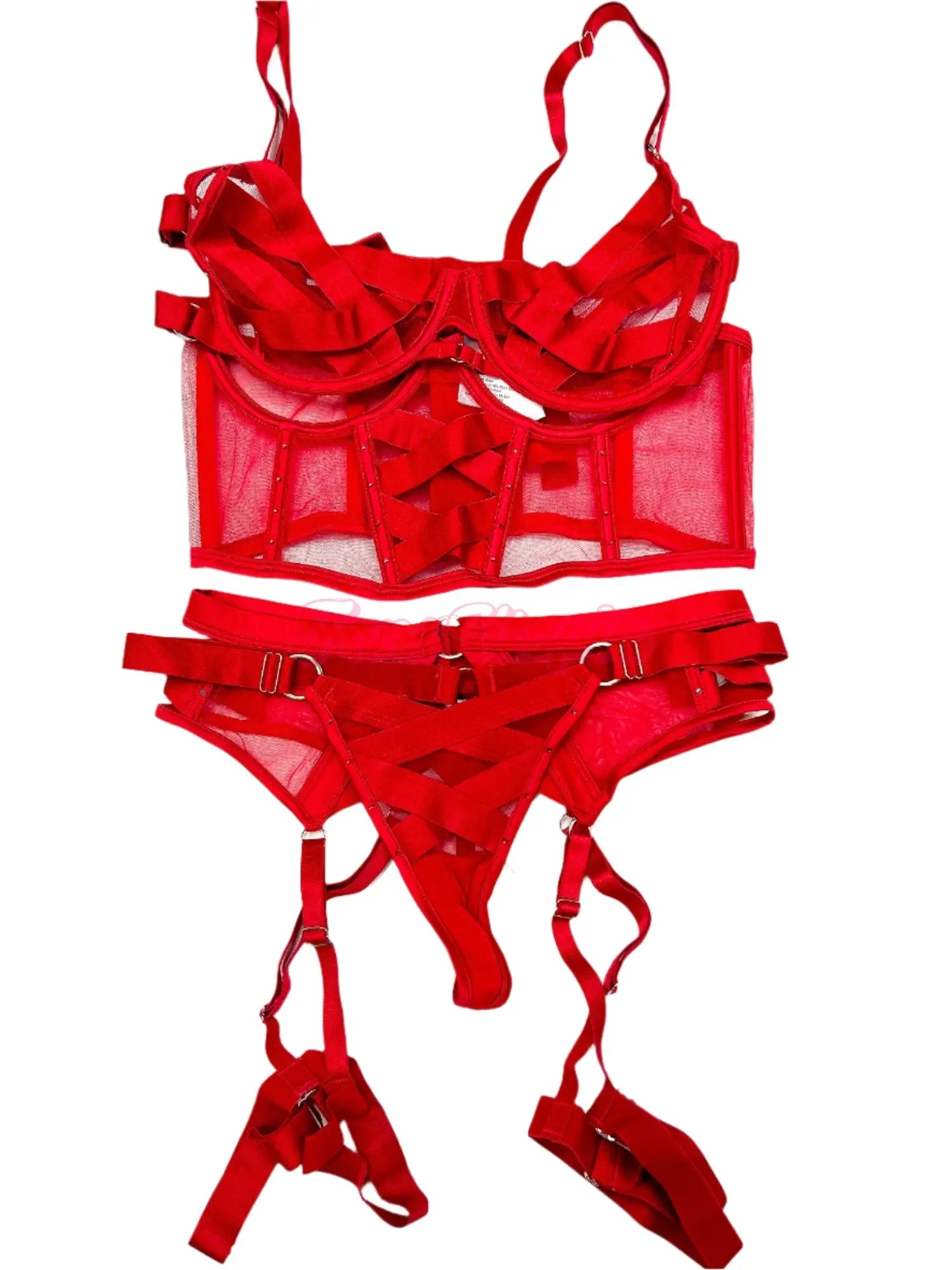 Tori Easton Red Bustier Lingerie Set Tori Easton