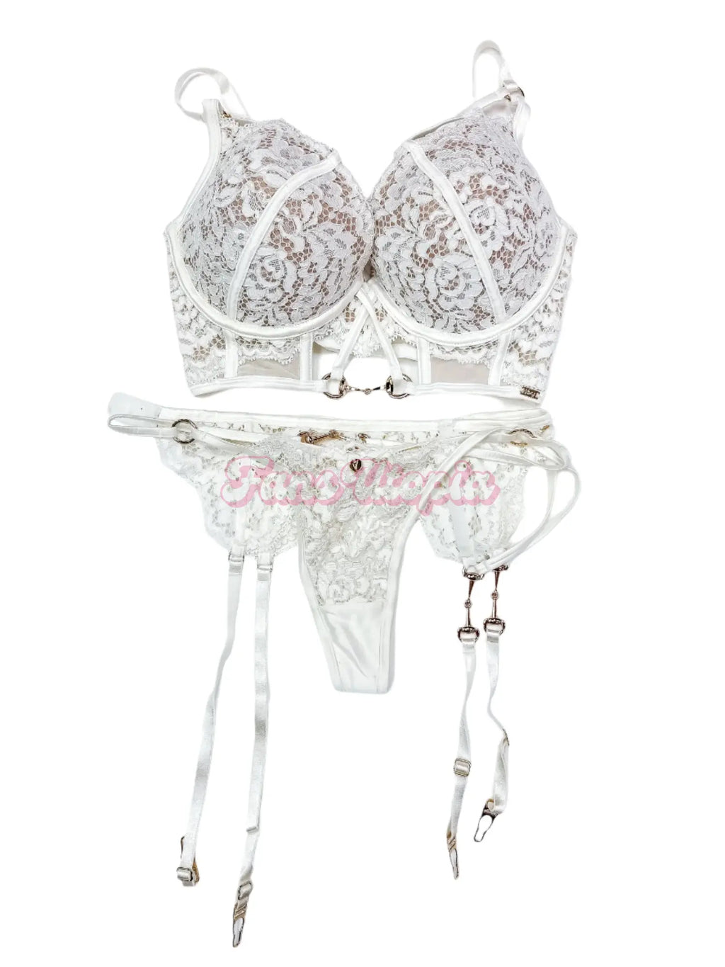 Tori Easton White & Nude Lace Lingerie Set Tori Easton