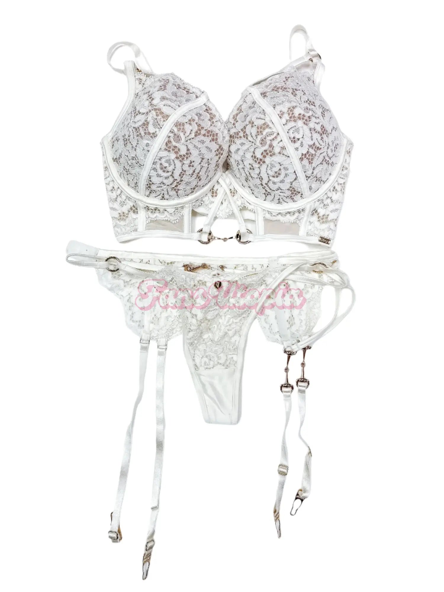 Tori Easton White & Nude Lace Lingerie Set Tori Easton