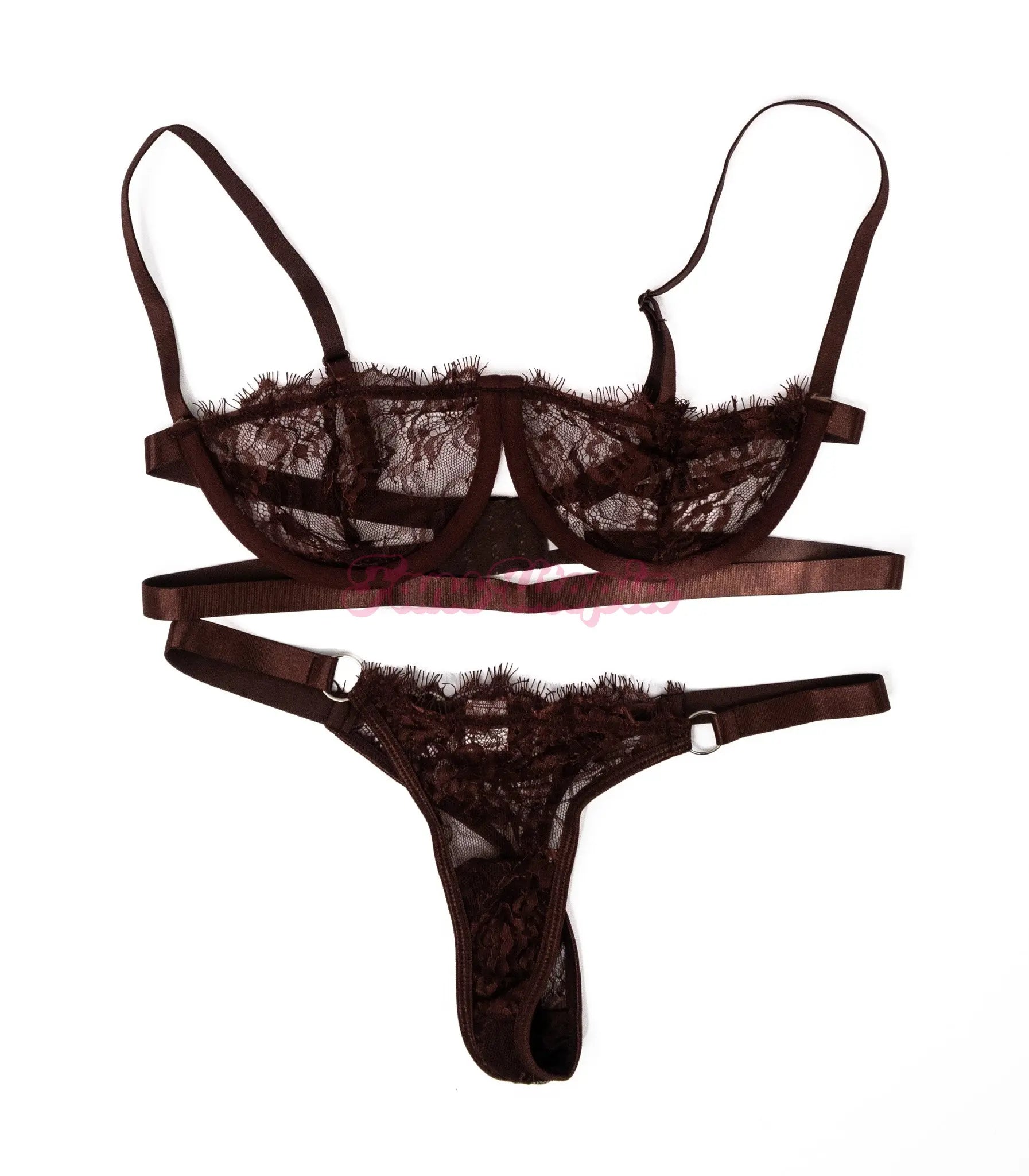 Tru Kait Brown Lace Bra & Panty Set Tru Kait
