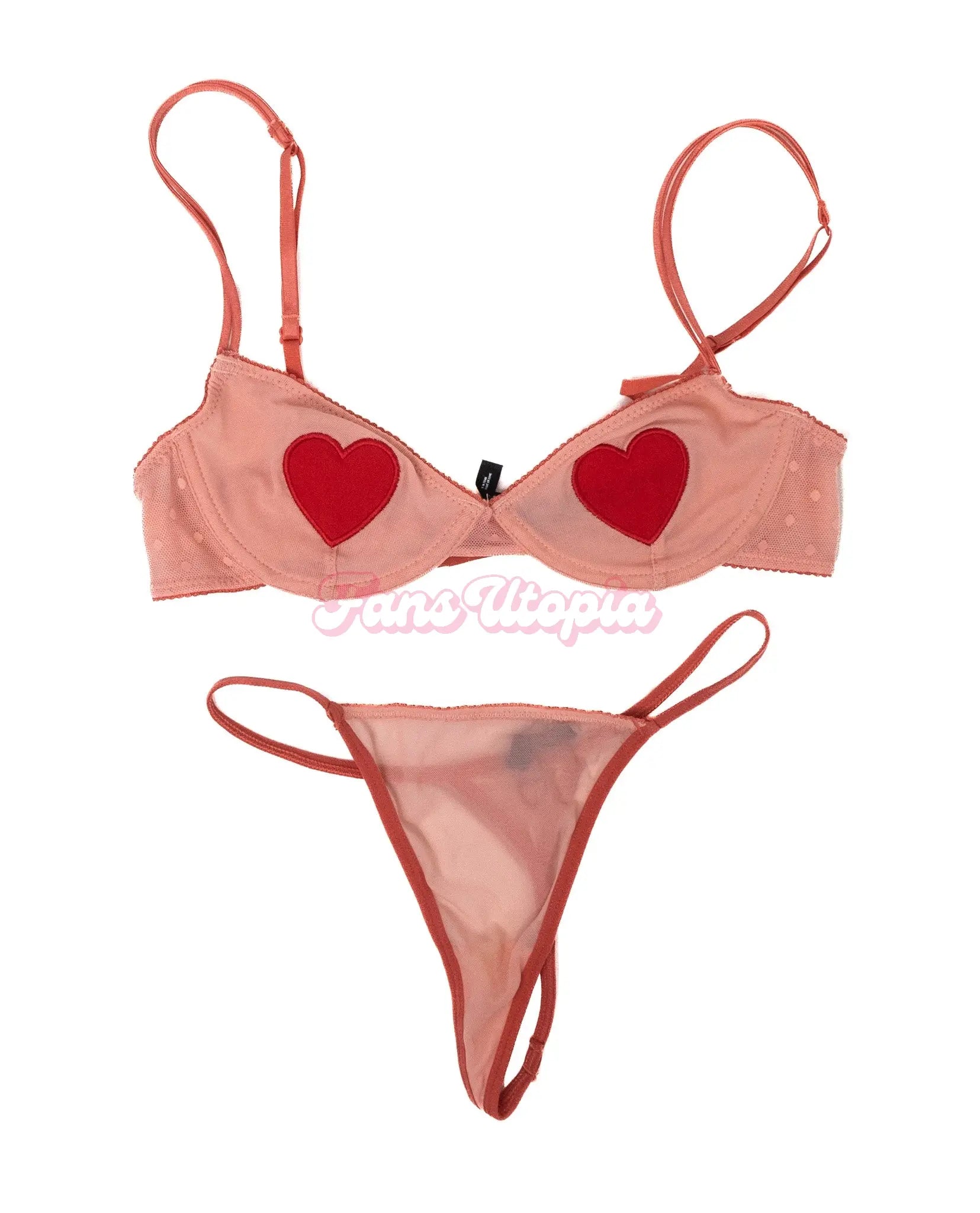 Tru Kait Pink Hearts Bra & Panty Set Tru Kait