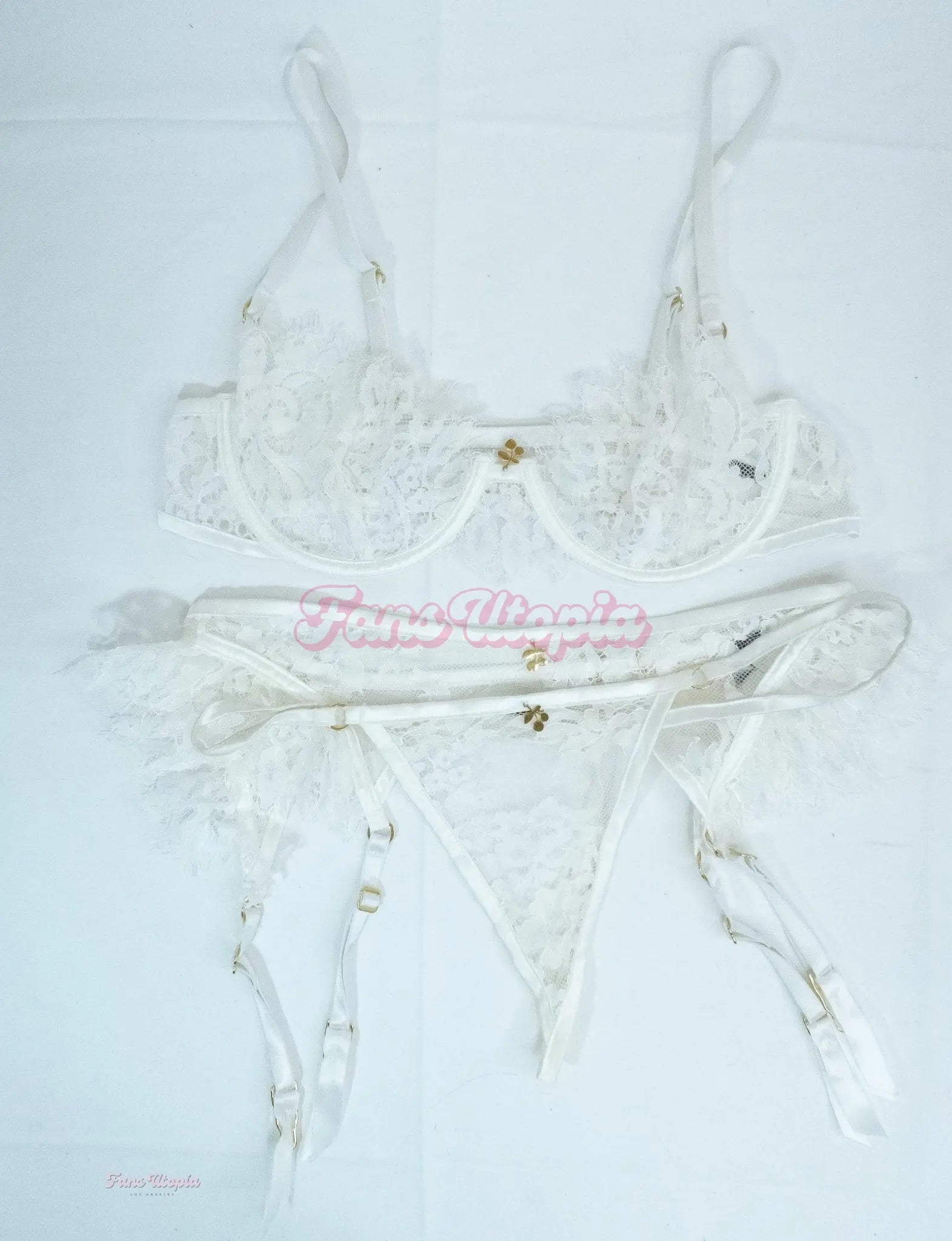 Tru Kait White Frilly Lingerie Set Tru Kait